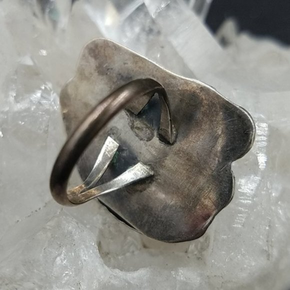 Vintage Navajo Sterling Branch Coral Ring - Picture 6 of 6